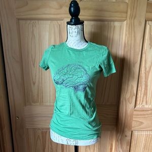 Graphic Brain Short Sleeved Green Tee